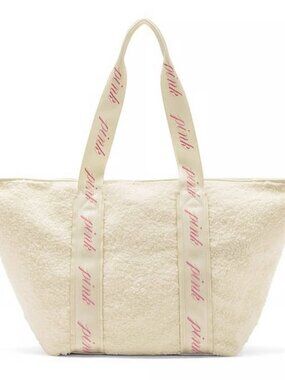 Victoria's Secret Sherpa tote bag zip lock
